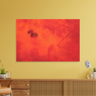Burnt Orange Persimmon Leaf Abtract Herbst Leinwanddruck