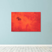 Burnt Orange Persimmon Leaf Abtract Herbst Leinwanddruck (Insitu (Holzboden))