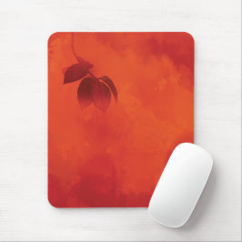 Burnt Orange Persimmon Leaf Abtract Herbst Mousepad