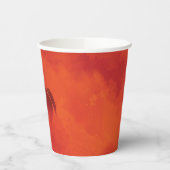 Burnt Orange Persimmon Leaf Abtract Herbst Pappbecher (Links)