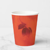 Burnt Orange Persimmon Leaf Abtract Herbst Pappbecher (Vorderseite)