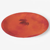 Burnt Orange Persimmon Leaf Abtract Herbst Pappteller (Schrägansicht)