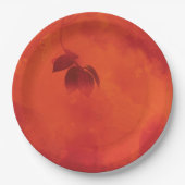 Burnt Orange Persimmon Leaf Abtract Herbst Pappteller (Vorderseite)