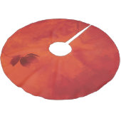 Burnt Orange Persimmon Leaf Abtract Herbst Polyester Weihnachtsbaumdecke (Schrägansicht)