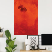 Burnt Orange Persimmon Leaf Abtract Herbst Poster (Heimbüro)