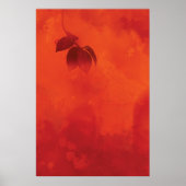 Burnt Orange Persimmon Leaf Abtract Herbst Poster (Vorne)