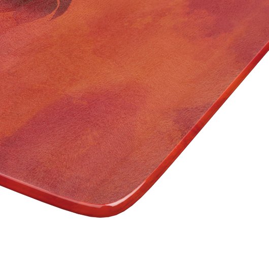 Burnt Orange Persimmon Leaf Abtract Herbst Schneidebrett (Ecke)