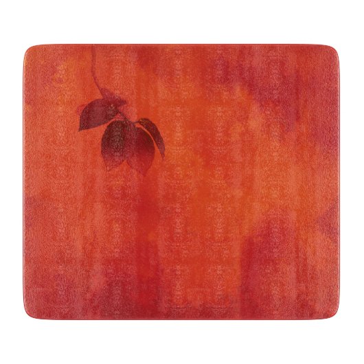 Burnt Orange Persimmon Leaf Abtract Herbst Schneidebrett (Vorderseite)