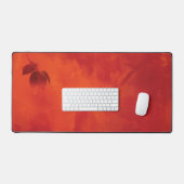 Burnt Orange Persimmon Leaf Abtract Herbst Schreibtischunterlage (Tastatur & Maus)