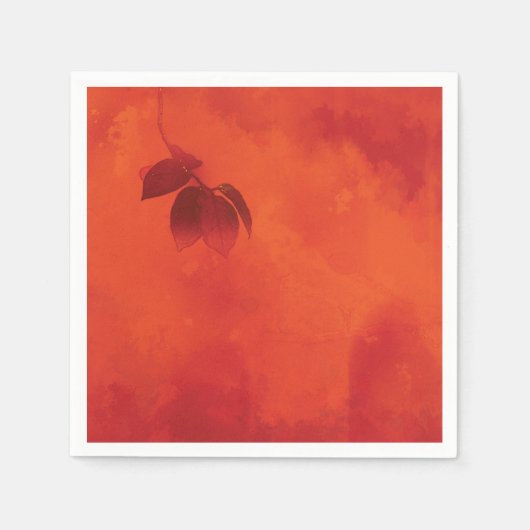 Burnt Orange Persimmon Leaf Abtract Herbst Serviette (Vorderseite)