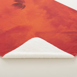 Burnt Orange Persimmon Leaf Abtract Herbst Sherpadecke