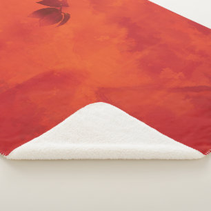 Burnt Orange Persimmon Leaf Abtract Herbst Sherpadecke