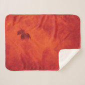 Burnt Orange Persimmon Leaf Abtract Herbst Sherpadecke (Vorderseite (Horizontal))