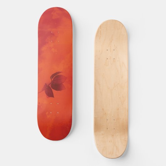 Burnt Orange Persimmon Leaf Abtract Herbst Skateboard (Vorderseite)