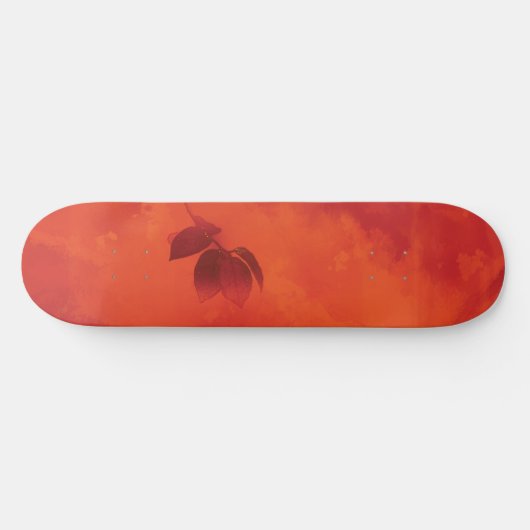 Burnt Orange Persimmon Leaf Abtract Herbst Skateboard (Horizontal)