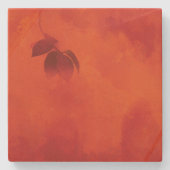 Burnt Orange Persimmon Leaf Abtract Herbst Steinuntersetzer (Vorderseite)