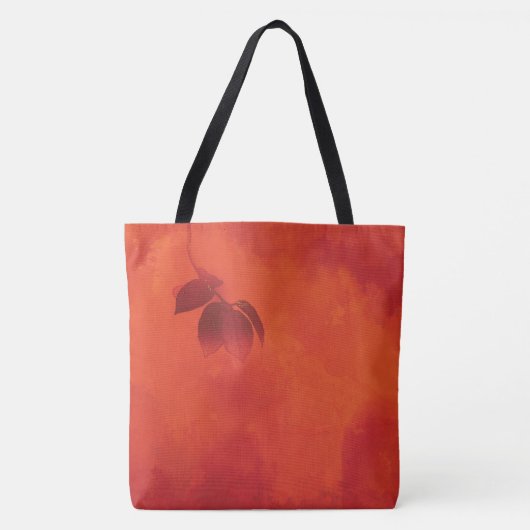 Burnt Orange Persimmon Leaf Abtract Herbst Tasche (Vorderseite)