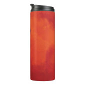 Burnt Orange Persimmon Leaf Abtract Herbst Thermosbecher (Nach rechts gedreht)