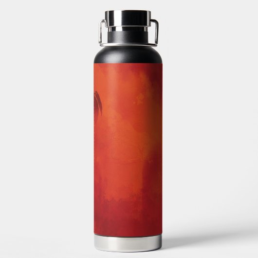 Burnt Orange Persimmon Leaf Abtract Herbst Trinkflasche (Rückseite)