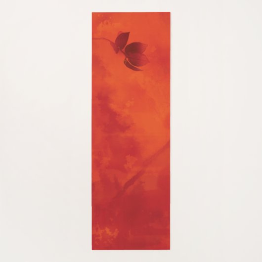 Burnt Orange Persimmon Leaf Abtract Herbst Yogamatte (Rückseite)