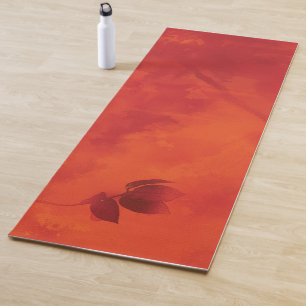 Burnt Orange Persimmon Leaf Abtract Herbst Yogamatte