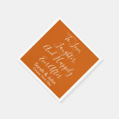 Burnt Orange personalisieren SkriptWedding Recepti Serviette (Ecke)