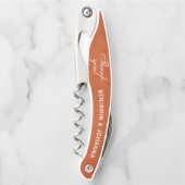 Burnt Orange Personalisiert Wedding Vielen Dank Kellnermesser (Vorderseite)