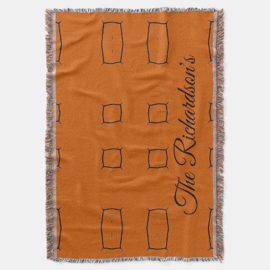 Burnt Orange Personalized Geometric Simple Bedding Decke (Vorderseite Vertikal)