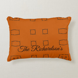 Burnt Orange Personalized Geometric Simple Bedding Dekokissen