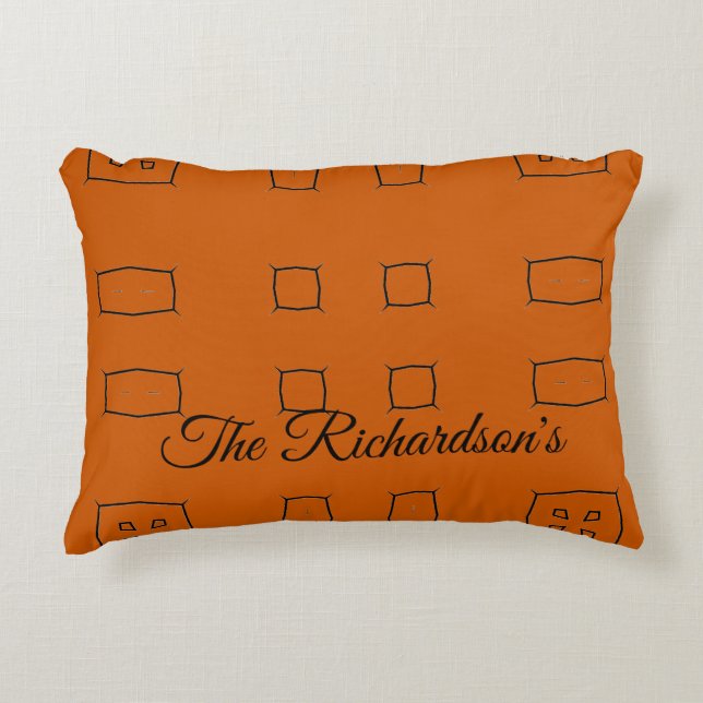 Burnt Orange Personalized Geometric Simple Bedding Dekokissen (Vorderseite)