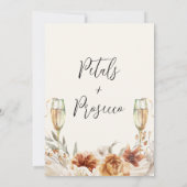 Burnt Orange Petals und Prosecco Brautparty Einladung (Rückseite)