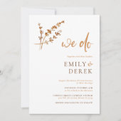 Burnt Orange Photo Wedding Invitation Einladung (Vorderseite)