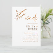 Burnt Orange Photo Wedding Invitation Einladung (Stehend Vorderseite)