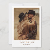 Burnt Orange Photo Wedding Invitation Einladung (Rückseite)