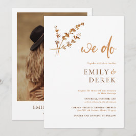 Burnt Orange Photo Wedding Invitation Einladung
