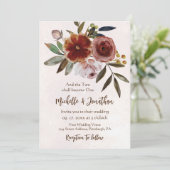 Burnt Orange Pink Rustikale Christliche Hochzeit Einladung (Stehend Vorderseite)