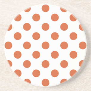 Burnt orange polka dots sandstein untersetzer