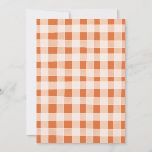 Burnt Orange Pumpkin Birthday Einladung (Rückseite)