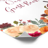 Burnt orange Pumpkin Floral Bitte unterschreiben S Poster (Ecke)