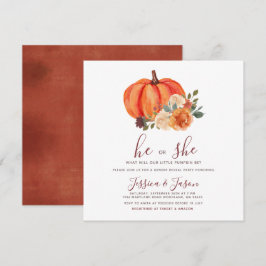 Burnt Orange Pumpkin Gender Reveal Party Einladung