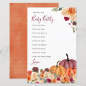 Burnt orange Pumpkin Liebe Gebete für Babysignatur (Vorne/Hinten)