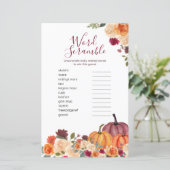 Burnt Orange Pumpkin Wasserfarbe Word Scramble (Stehend Vorderseite)