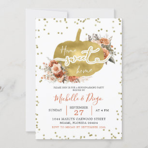 Burnt Orange Pumpkin Zuhause Sweet Zuhause Housewa Einladung