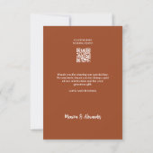 Burnt orange QR Code Hochzeit Foto danke Karte (Rückseite)
