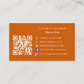Burnt orange Qr Code Instagramm Facebook Visitenkarte (Rückseite)