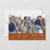 Burnt Orange QR Code Modern Save the Date 4 Foto (Vorderseite)