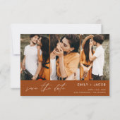 Burnt Orange QR Code Modern Save the Date elegant (Vorderseite)