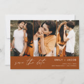 Burnt Orange QR Code Modern Save the Date elegant (Vorderseite)