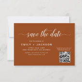 Burnt Orange QR Code - Save the Date 3 Foto (Rückseite)