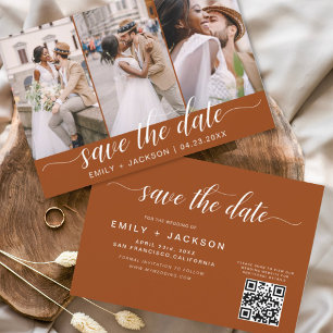 Burnt Orange QR Code - Save the Date 3 Foto